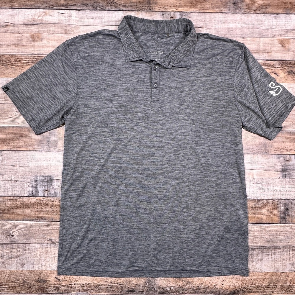 Swannies Golf Polo Shirt Mens XL Gray Space Dye Performance Short Sleeve Stretch
